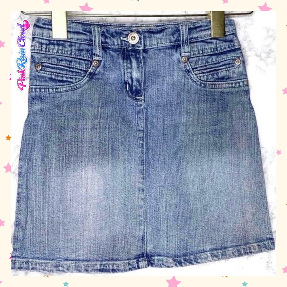 Z. Cavaricci 90s Girls Light Wash Classic Denim Skirt Size 10